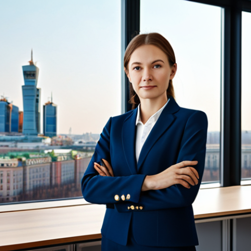 **

A professional architect, fully clothed in a stylish and modest business casual outfit, stands confidently in a modern Moscow office. Large windows overlook a cityscape view. Perfect anatomy, correct proportions, well-formed hands, proper finger count, natural pose, safe for work, appropriate content, professional, family-friendly. High quality rendering.

**