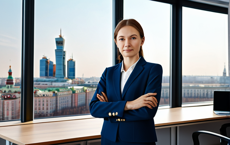 **
A professional architect, fully clothed in a stylish and modest business casual outfit, stands confidently in a modern Moscow office. Large windows overlook a cityscape view. Perfect anatomy, correct proportions, well-formed hands, proper finger count, natural pose, safe for work, appropriate content, professional, family-friendly. High quality rendering.
**