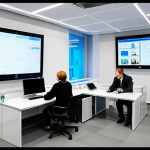 Modernized Public Service Office**

"A bright, modern public service office in Moscow, Russia. Citizens are interacting with friendly, professional staff at computer kiosks. The office is clean and efficient, featuring digital displays and comfortable seating. Everyone is fully clothed in appropriate attire. Safe for work, appropriate content, professional setting, perfect anatomy, natural proportions, family-friendly."

**