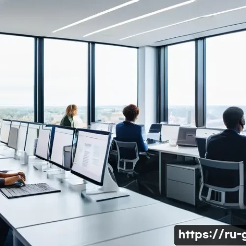 Home 25 공무원 직무와 관련된 디지털 도구 - **Prompt 1: Modern Public Service Efficiency**
A group of diverse public servants (men and women...