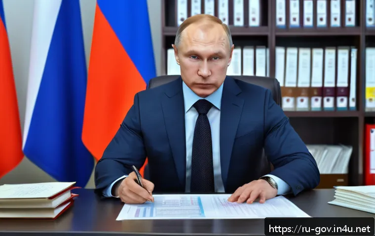 공무원 직무와 직렬 선택의 주요 차이점 - A professional Russian government office scene showing a mid-level civil servant at a desk reviewing...