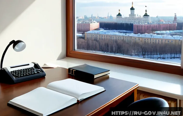 Home 17 공무원 시험 공부에 최적화된 환경 - Photorealistic quiet study room in a modern Russian apartment, disciplined adult civil service exam ...